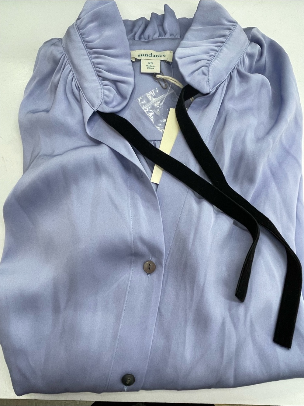 Sundance light blue silk and spandex blouse